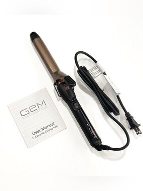 GEM Curl Designer Ceramic Curling Iron - Rose Gold and Black